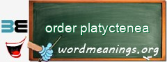 WordMeaning blackboard for order platyctenea